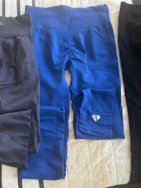 Girls' Cobalt Blue Seamless High-Waist Leggings